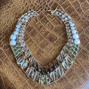 Beautiful gold, translucent, white necklace